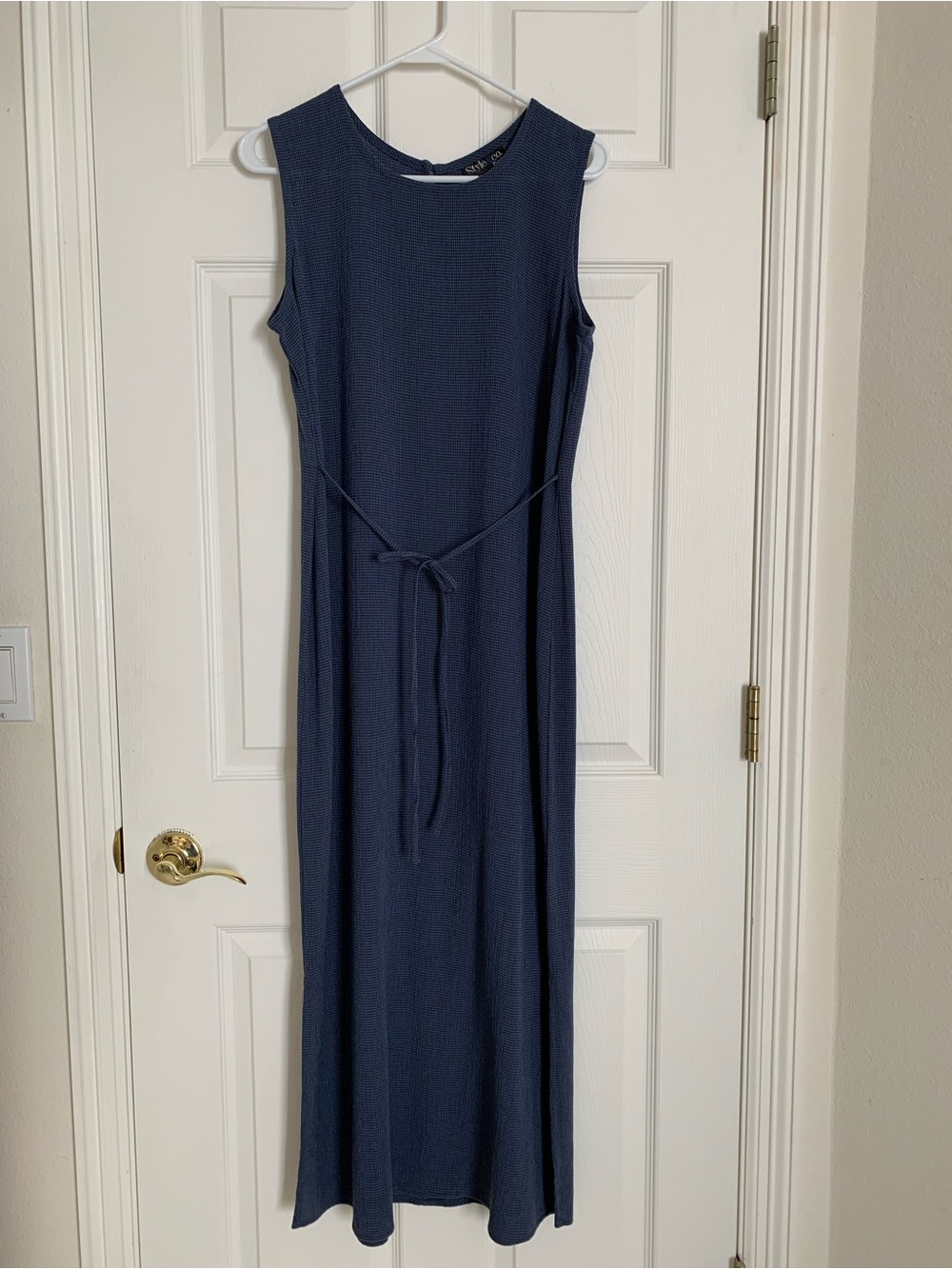 Sleeveless Dark Navy Maxi Dress Y2K